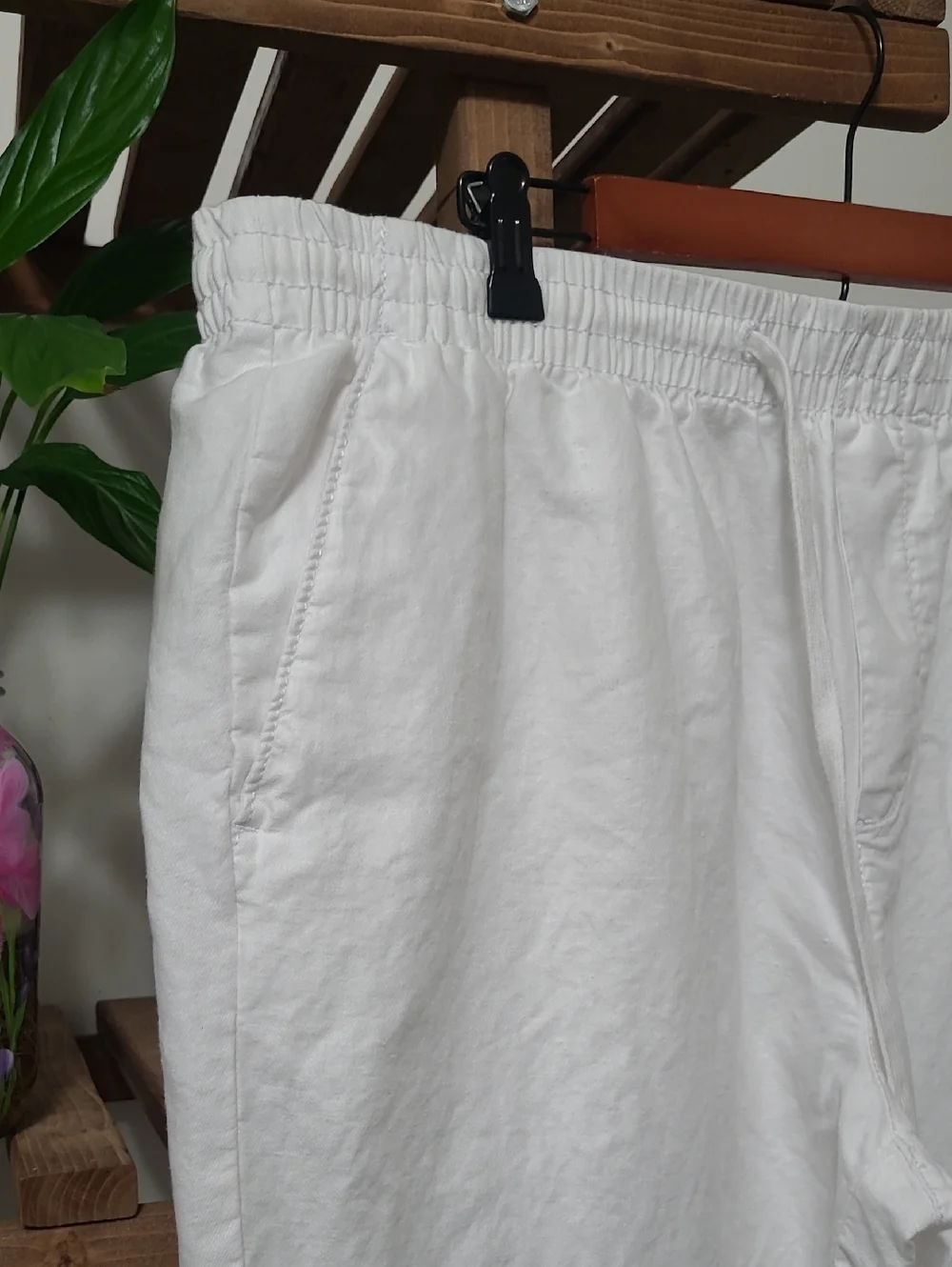 Nautica Men's Bright White Linen Blend Pants